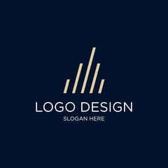 Abstract Geometric Finance Stock Exchange, Stock Cart Logo