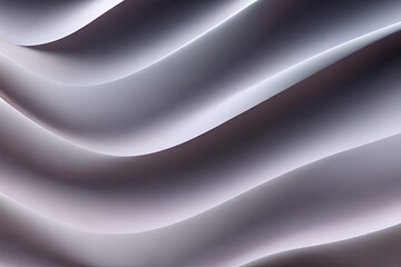 3D illustration pattern waves light and shadow. Wall decorative panel, generative AI