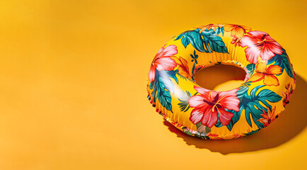 tropical summer inflatable ring with Generative AI