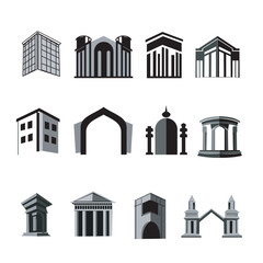 Fototapeta premium icons set building