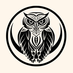 Obraz premium Owl vector for logo or icon,clip art, drawing Elegant minimalist style,abstract style Illustration 