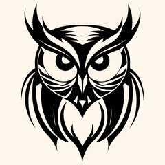 Owl vector for logo or icon,clip art, drawing Elegant minimalist style,abstract style Illustration	