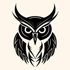 Obraz premium Owl vector for logo or icon,clip art, drawing Elegant minimalist style,abstract style Illustration 