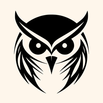 Owl vector for logo or icon,clip art, drawing Elegant minimalist style,abstract style Illustration	