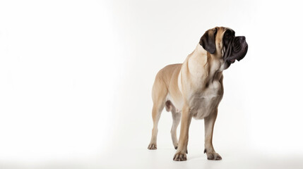 Obraz premium animal on the white Background dog English Mastiff generative ai