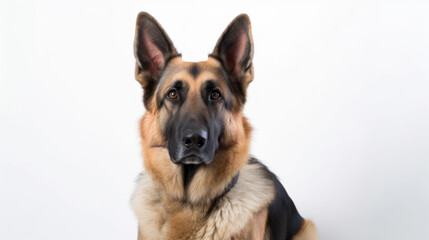 animal on the white Background dog German Shepherd generative ai