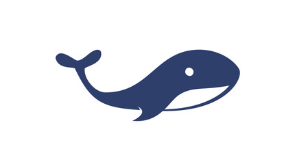 Blue whale flat vector icon