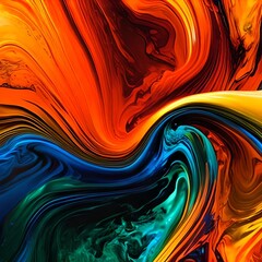 abstract colorful background with liquid paint created using generative AI 