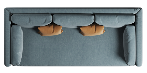 Top view of sofa with cushions