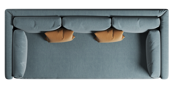 Top view of sofa with cushions