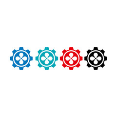 Ship propeller gear logo icon vector template