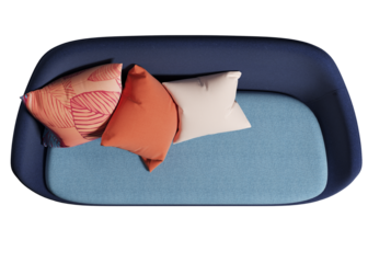 Top view of sofa with cushions