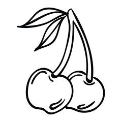 The illustration of hand drawing cherry vector. Suitable for fruits icon, sign or symbol.