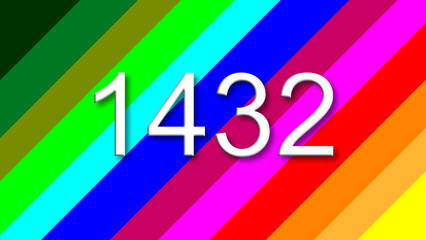 1432 colorful rainbow background year number