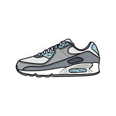 Sneakers Design with Side angle. Sport shoes . Draft. Flat design. Vector illustration. Sneakers in a flat style. Side view sneakers. Fashion sneakers.