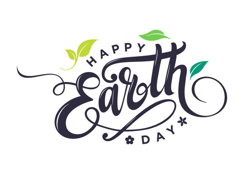 Happy earth day poster, World earth day banner, 
Earth day typeface, style font, vector illustration template for poster, banner, greeting card, print, web & social media post. Earth day concept. 