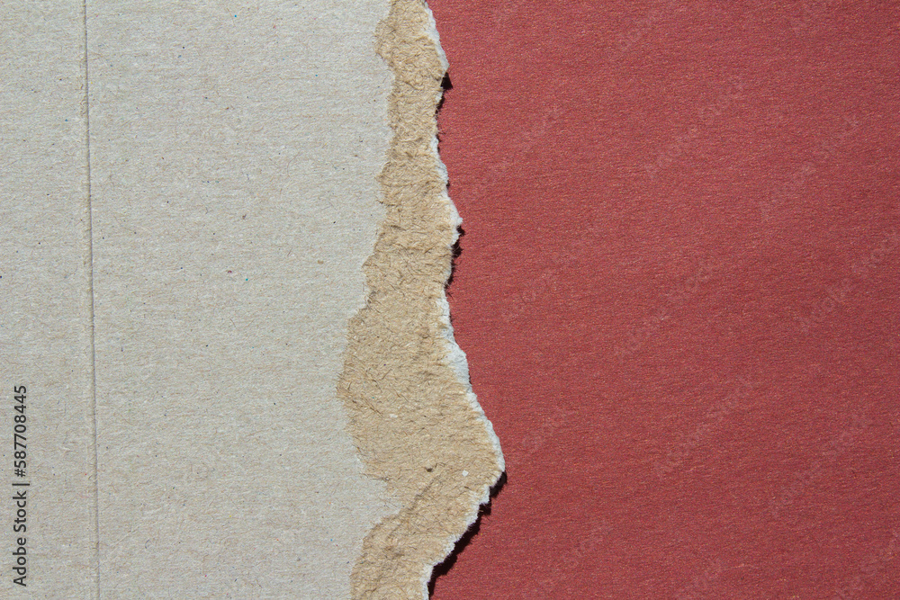 Poster torn paper background on red with copy space