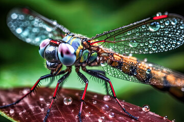 Fototapeta premium A mesmerizing macro shot of an insect provides vivid detail - generative ai.