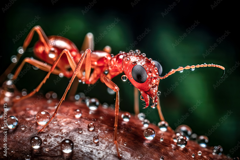 Poster a vivid close-up of an insect was captured in macro photography - generative ai.