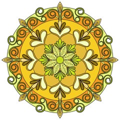 MANDALA AMARELA E VERDE