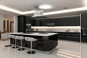 Beautiful Kitchen Interior and Stylish Furniture