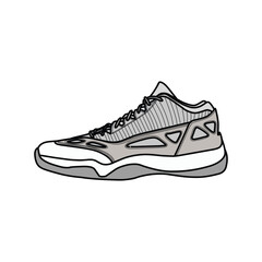 Sneakers Design with Side angle. Sport shoes . Draft. Flat design. Vector illustration. Sneakers in a flat style. Side view sneakers. Fashion sneakers.