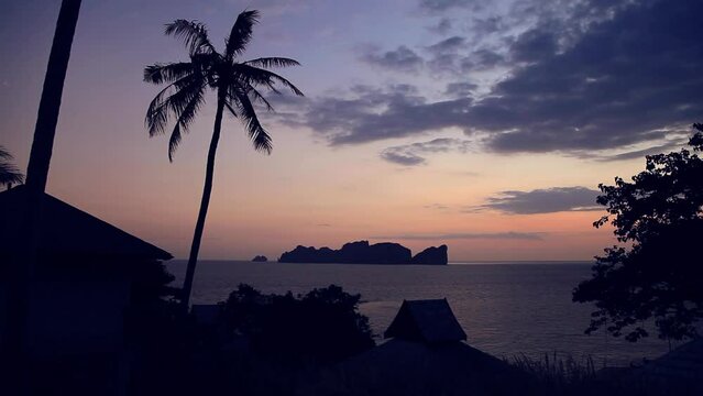 Sunset at Maya island, a paradise place