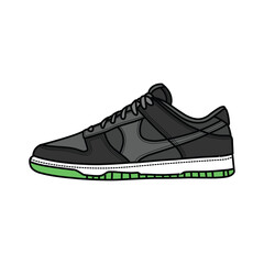 Sneakers Design with Side angle. Sport shoes . Draft. Flat design. Vector illustration. Sneakers in a flat style. Side view sneakers. Fashion sneakers.