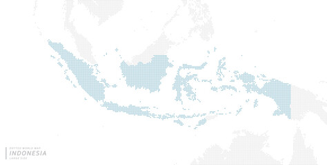 インドネシアを中心とした、青いドットマップ。　大サイズ。