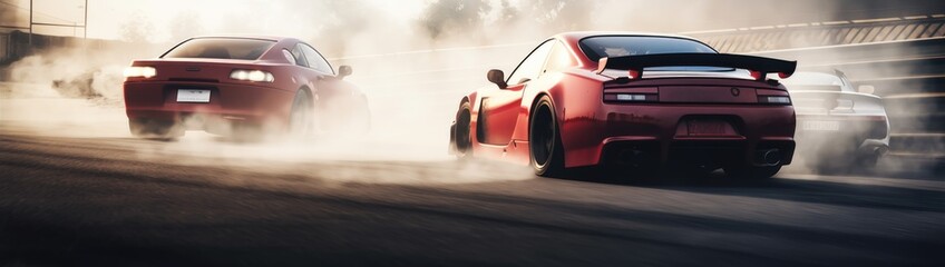 Drifting Cars and Smoke