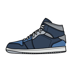 Sneakers Design with Side angle. Sport shoes . Draft. Flat design. Vector illustration. Sneakers in a flat style. Side view sneakers. Fashion sneakers.