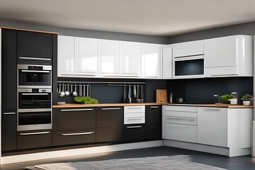 Beautiful Kitchen Interior with Stylish Furniture