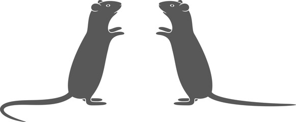 Rat logo. Mouse. Isolated rat on white background