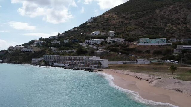 drone footage of great bay beach in sint maarten