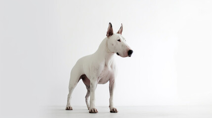 Obraz na płótnie Canvas animal on the white Background dog bull terrier generative ai