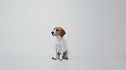 animal on the white Background dog beagle generative ai