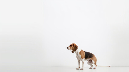 animal on the white Background dog beagle generative ai