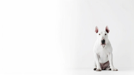 animal on the white Background dog bull terrier generative ai