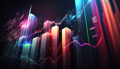 Generative AI, stock market chart lines, financial graph on technology abstract background represent financial crisis, financial meltdown. Technology concept, trading market concept.	
 - obrazy, fototapety, plakaty