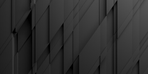 Black polygonal geometric background. Luxury dark banner