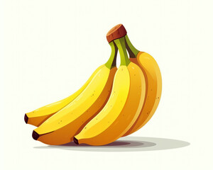 Fototapeta na wymiar Bunch of bananas isolated on a white background. Vector illustration.