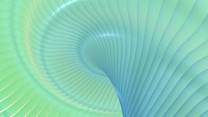 Naklejka premium Green background stripes 3d wavy pattern, elegant abstract striped pattern, interesting spiral architectural minimal background,