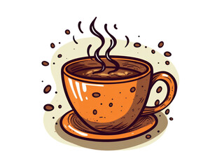 Coffee cup. Vector illustration in cartoon style