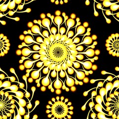 seamless floral pattern abstract background fabric textile art with mandala