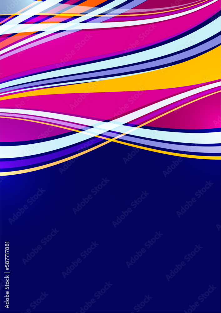 Poster bright overlapping flowing stripes and lines. modern design. vector