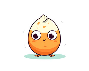 Obraz premium Cute cartoon egg character. Vector illustration isolated on white background.