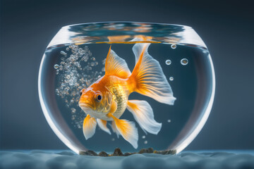 Fototapeta na wymiar goldfish in aquarium generative ai