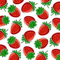 Strawberries pattern background set. Collection icon strawberries. Vector