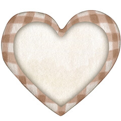 watercolor hand drawn gingham checkered heart
