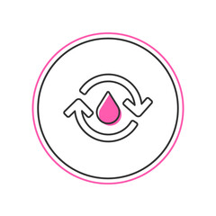 Filled outline Recycle clean aqua icon isolated on white background. Drop of water with sign recycling. Vector